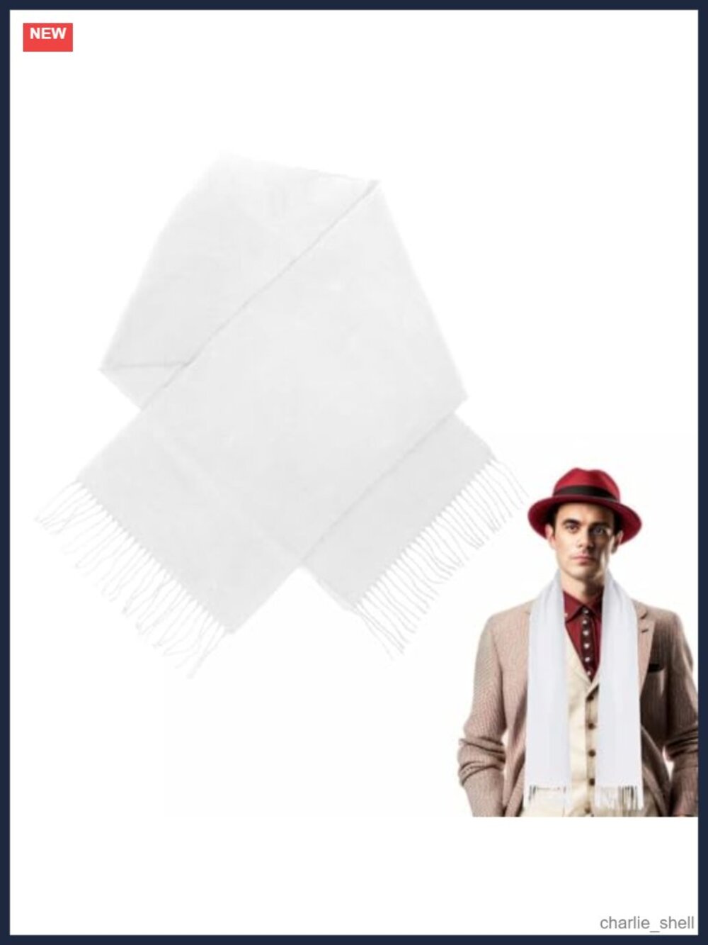 Men's Retro Tassel Scarf Halloween Costume 1920s Gangster Cosplay Accessory